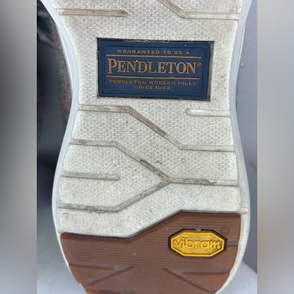 PENDLETON Wool Shoe‎ Sneaker Men\'s Lace Up Heathered Grey Gray Brown Vibram Sz main image 7
